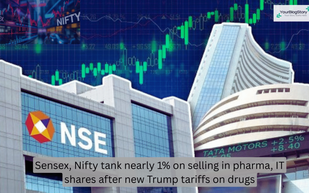 Sensex, Nifty tank nearly 1% on selling in pharma, IT shares after new Trump tariffs on drugs