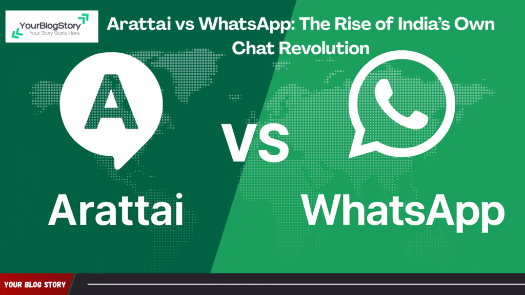 Arattai and WhatsApp logos side by side representing a comparison between the Made-in-India messaging app Arattai by Zoho and global chat giant WhatsApp.